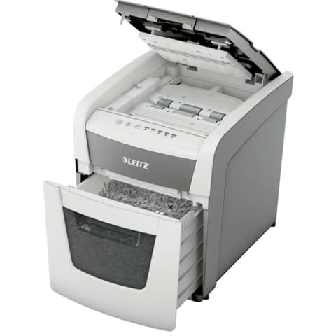 Distruggidocumenti automatico Leitz IQ P4 AutoFeed 50 ff Small Office - 20 L - bianco - 80350000